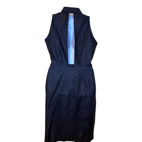 Lauren Alexander‎ Petites Black linen dress open back sleeveless - Picture 2 of 4